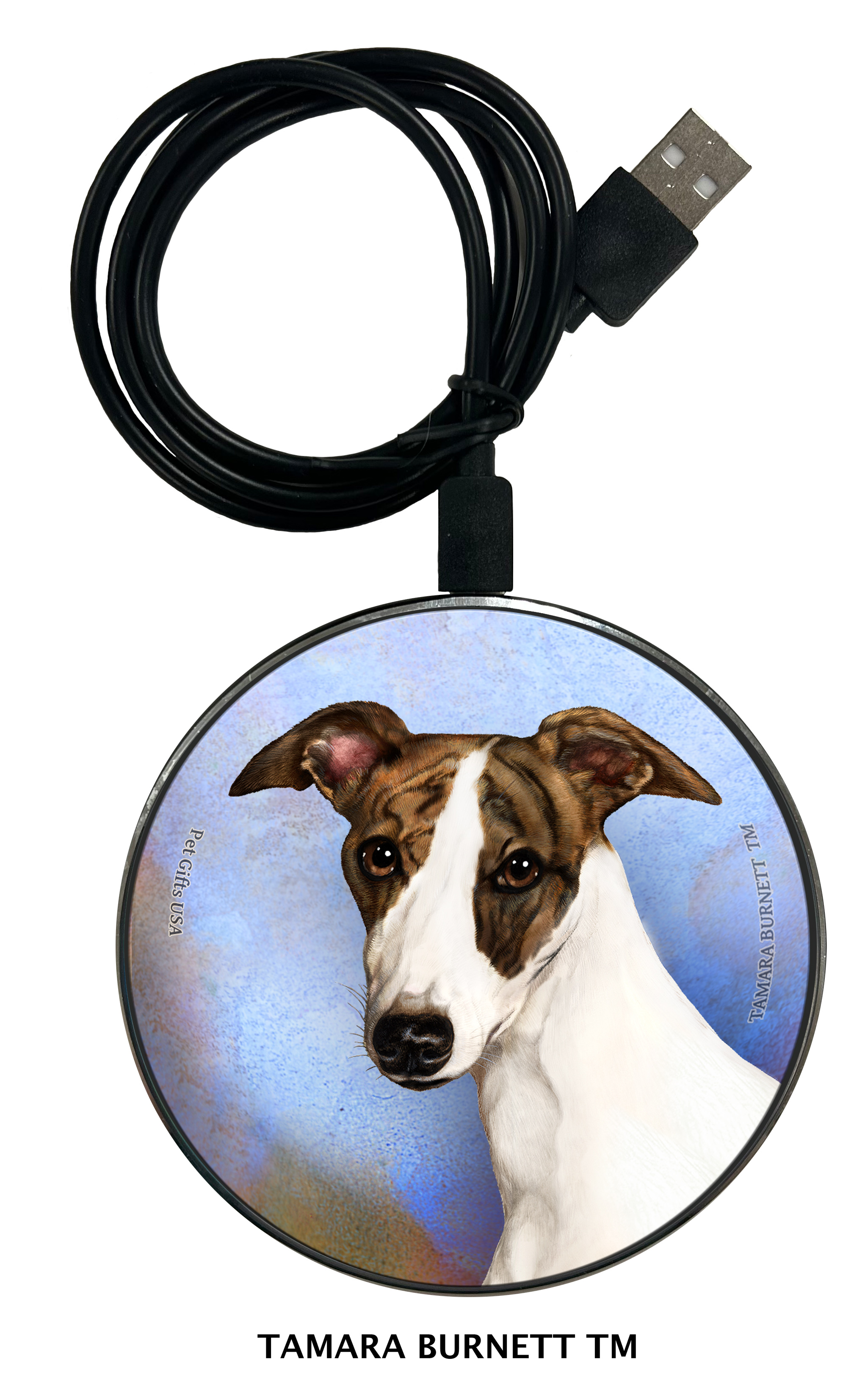 Whippet Dark Brindle and White - Zoomies Phone Charger image